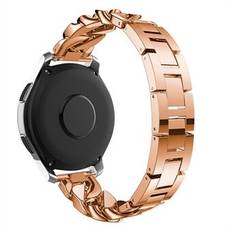 För Samsung Galaxy Watch 4 40mm / 44mm / Watch 4 Classic 42mm / 46mm / Garmin Venu Single Row Rostfritt Steel 20mm Watch Band Armband med Strass