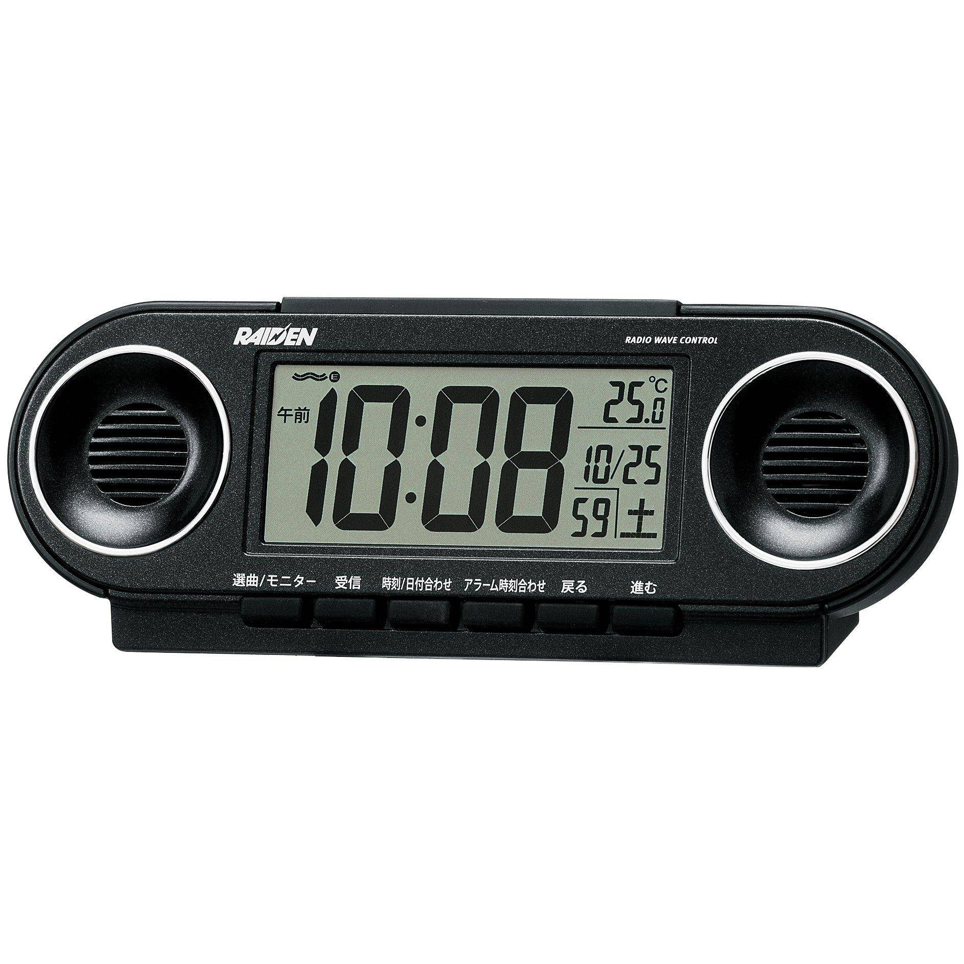 Seiko Clock Alarm Clock Radio Digital Loud Volume PYXIS RAIDEN Black Metallic NR531K SEIKO