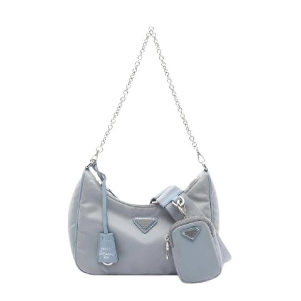 Prada Vintage Pre-owned Vintage Nylon Skuldertaske - Vintage - Dame - Blå - ONE SIZE - Uld