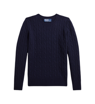 Polo Ralph Laurentil drenge. 323958134002 Marineblå kashmirsweater i snoningsstrik ((XL) 13/14años= 163/174cm), Casual, Klassisk, Lange ærme