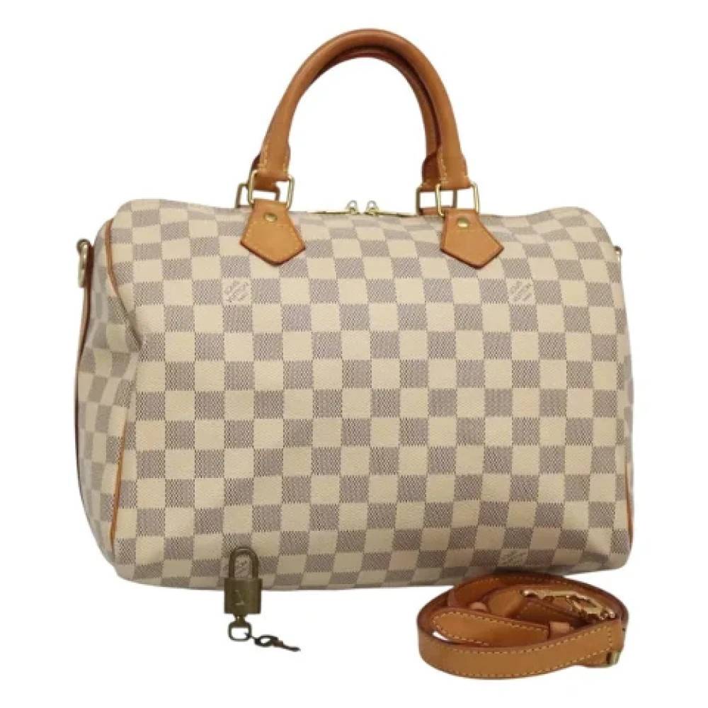 Louis Vuitton Vintage Pre-owned canvas håndtasker - Vintage - Dame - Hvid - ONE SIZE - Uld