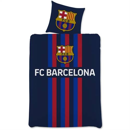 FC Barcelona sängkläder - Blått vändbart bäddset med logga - 100% bomull - Fotbollssängkläder