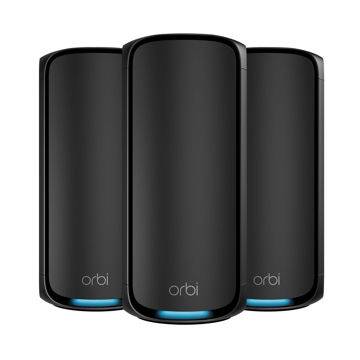 NETGEAR Orbi 970 WiFi 7 Mesh system 3-Pack Black - BE27000 Quad Band WiFi 7 Mesh system (RBE973SB)