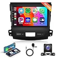 2G 64G Android bilradio 2 Din för Mitsubishi Outlander 2/Peugeot 4007/Citroen C-Crosser 9 tums bilradio med Apple Carplay Android bilnavigator GPS WiFi Mirror Link Bluetooth FM/RDS/DAB backkamera