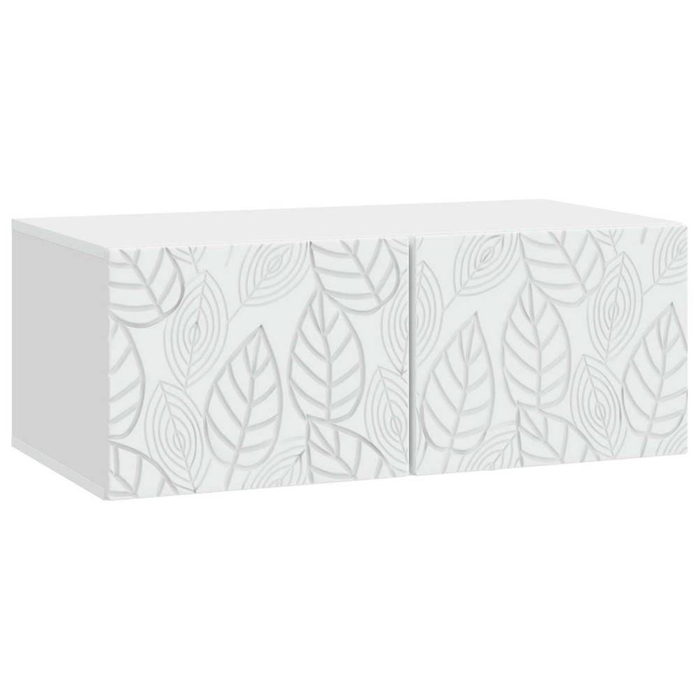 Väggmonterad TV-bänk 98 x 31 cm Vit Konstruerat trä