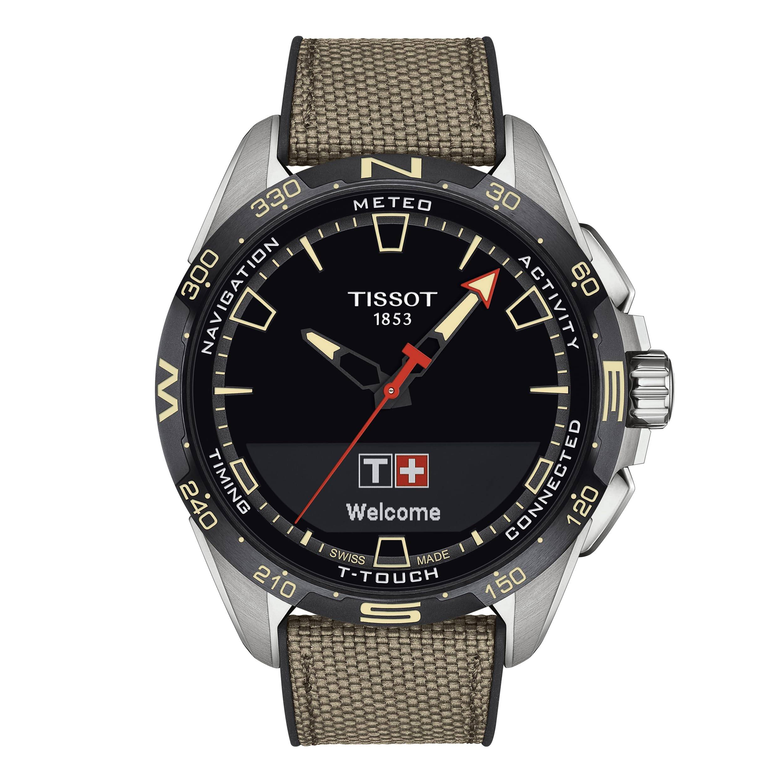 Tissot Men's T-Touch Connect Solar Watch with Black Dial and Fabric Strap (T1214204705107) [Official Import]