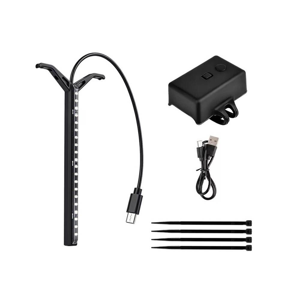 RGB Flowing Bike Taillight 1200mAh Rechargeable IPX4 Waterproof Rail Mount Lamp for Night Riding Rail