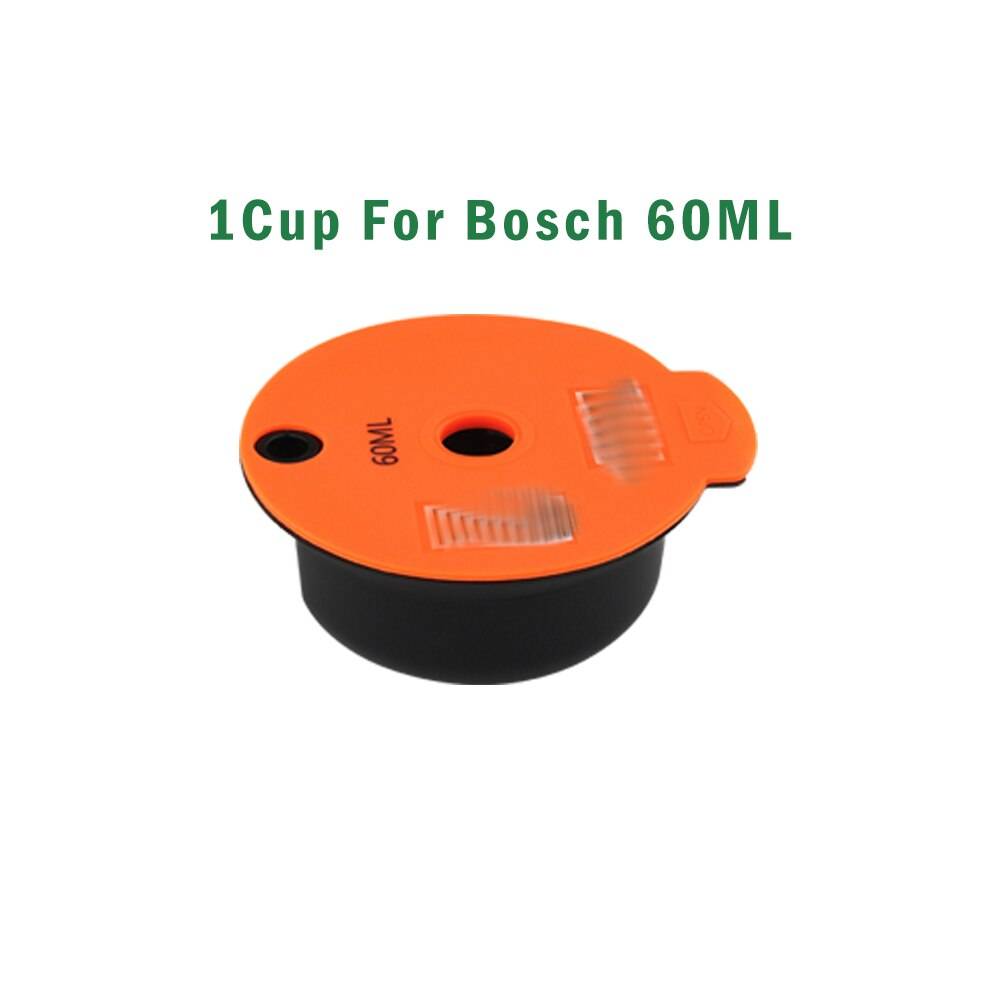Påfyllningsbar kapsel för b-osch gummi silikon o ringar för nespresso kaffekapslar tätningstillbehör crema maker verktyg - 1 kopp för bosch 60ml