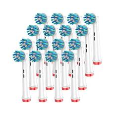 FFYan 16 stycken borsthuvuden kompatibla med Oral B, Cross Clean Brush kompatibla med tandborstar, ersättningsborstar, vit