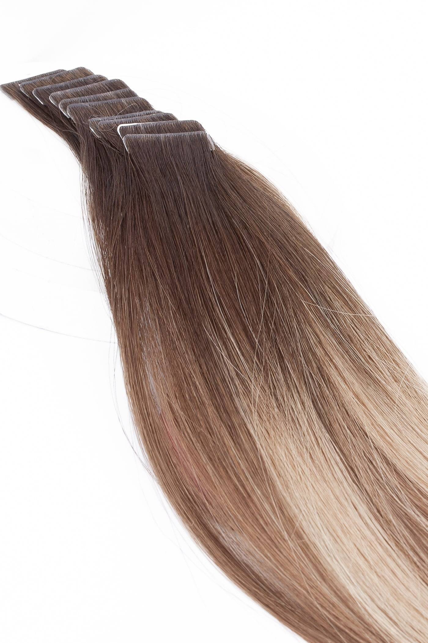 Tejp Löshår Ombré #T2-4/27 – 10 bitar Äkta Remy Hår 40 cm / 16 inches