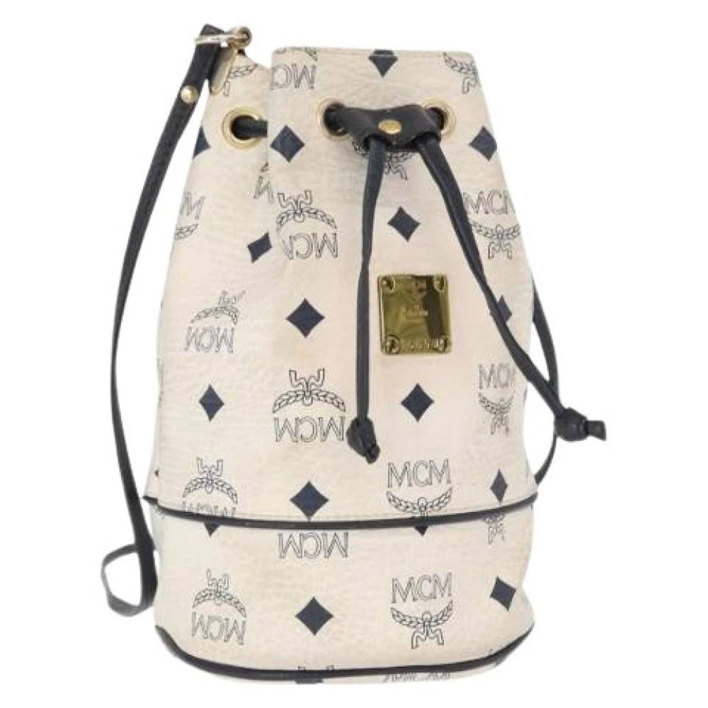 MCM Pre-owned Pre-owned Bucket Bag - Vintage - Dame - Hvid - ONE SIZE - Uld