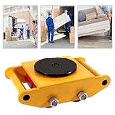 MEELRYD Industrial Machine Skates 6T, gul, 4 rullar rullskridsko med 360° rotationskeps, skridskor för transport av tunga maskiner och hushållsapparater