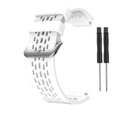 Mjukt silikonersättningsband för klocka, armband, andningsbart sportklockarmband för Garmin- Approach S4/s2 Vivoactive [LGL] White