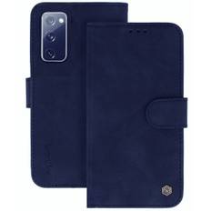 Fodral Samsung Galaxy S20 FE Mocca Eko Läder Fancy Marinblå