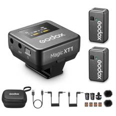 Godox Magic XT1 One-Trigger-Two 2.4G Wireless Microphone System Magnetic Clip-on Microphones svart