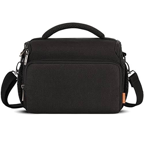 DOMISO kameraväska liten kamera axelväska väska vattentät kamera Sling Bag axelväska spegelreflex fotoväska kompatibel med Canon Nikon Sony SLR/DSLR objektiv och tillbehör, svart
