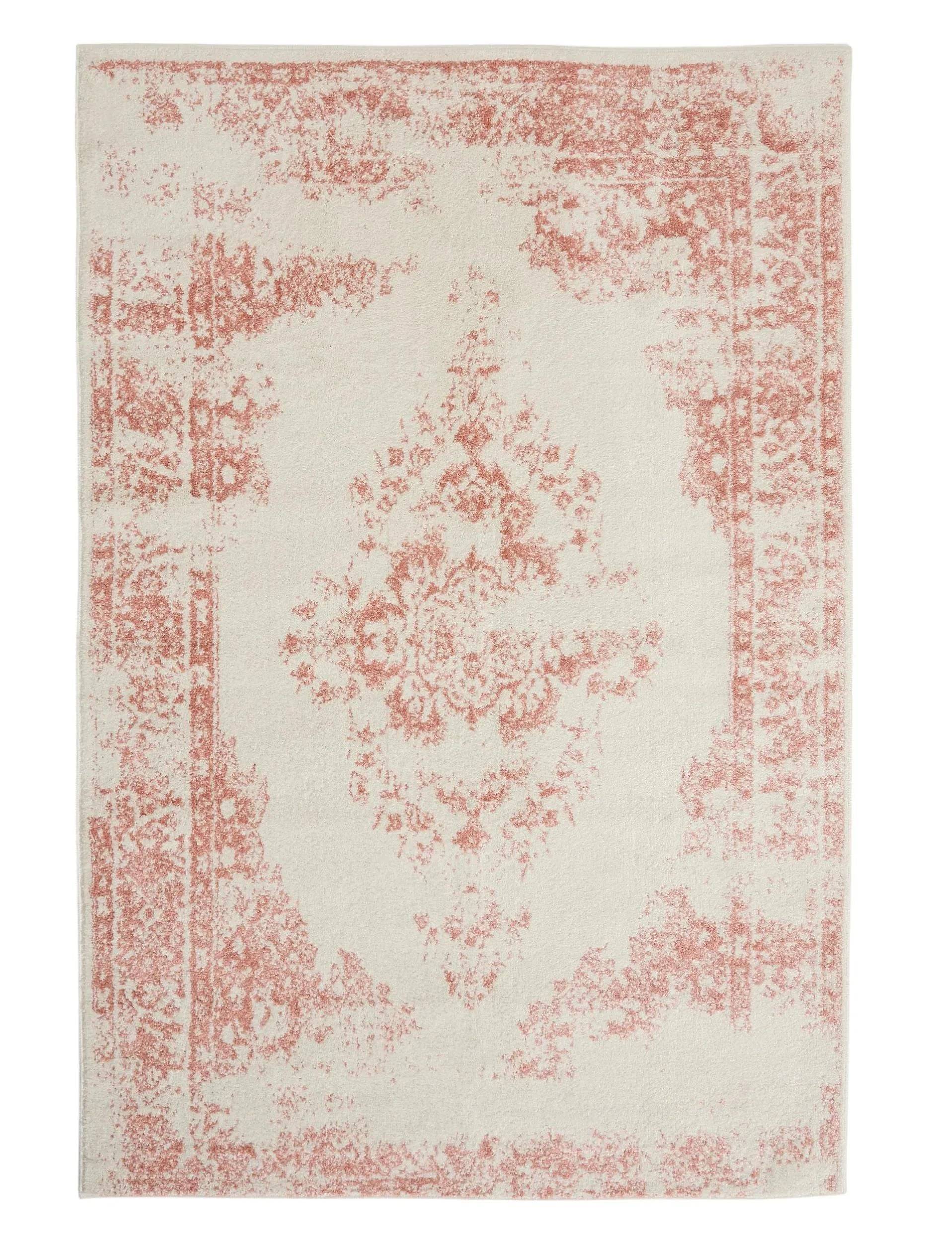 ZOE Creme Rosa Tæppe - Rektangulær / 80x150 cm / Hvid
