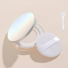 TEMU 1pc 5g Ultra-thin Loose Powder Compact - Portable, Leak-proof Mini Travel Container With And Spoon, Ideal For Makeup Storage, Travel Makeup Storage|sleek Round Compact|secure
