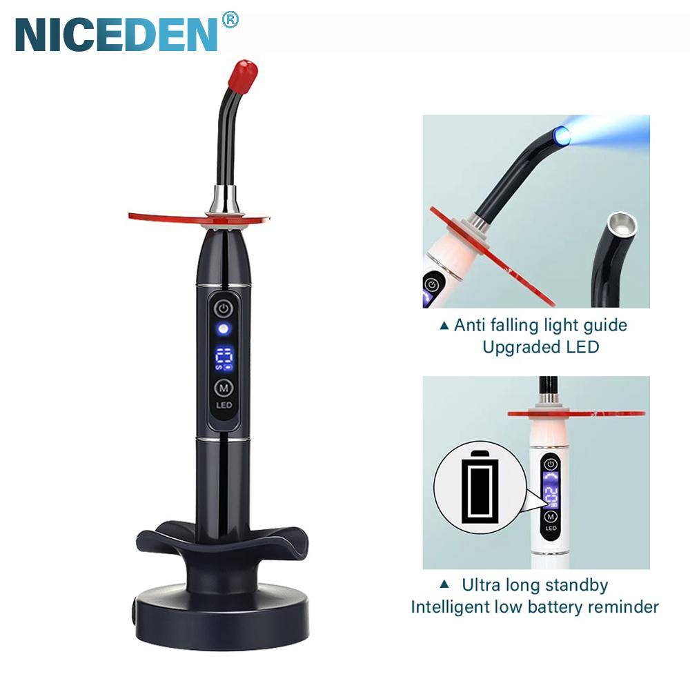 NICEDEN Dental Trådlös Sladdlös LED-Härdningslampa Maskin Hartshärdning Dental Lab Tandvårdsmaterial Utrustning vit