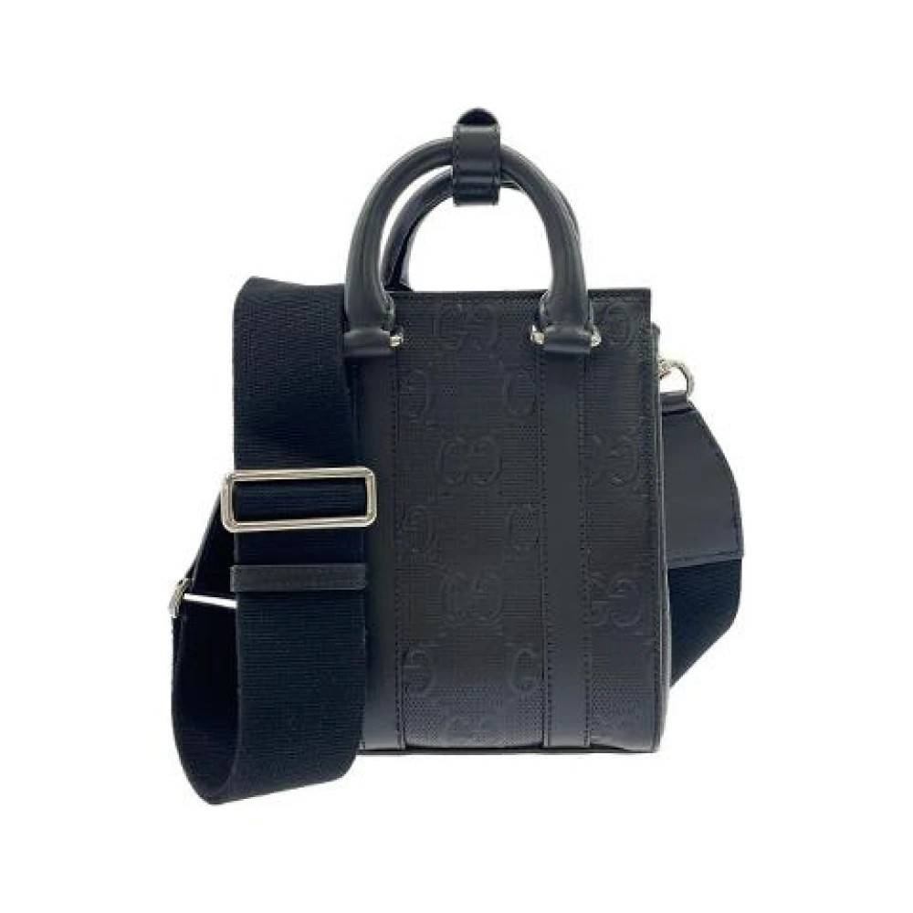 Gucci Vintage Pre-owned GG Embossed Leather Shoulder Bag - Vintage - Dame - Sort - ONE SIZE - Uld