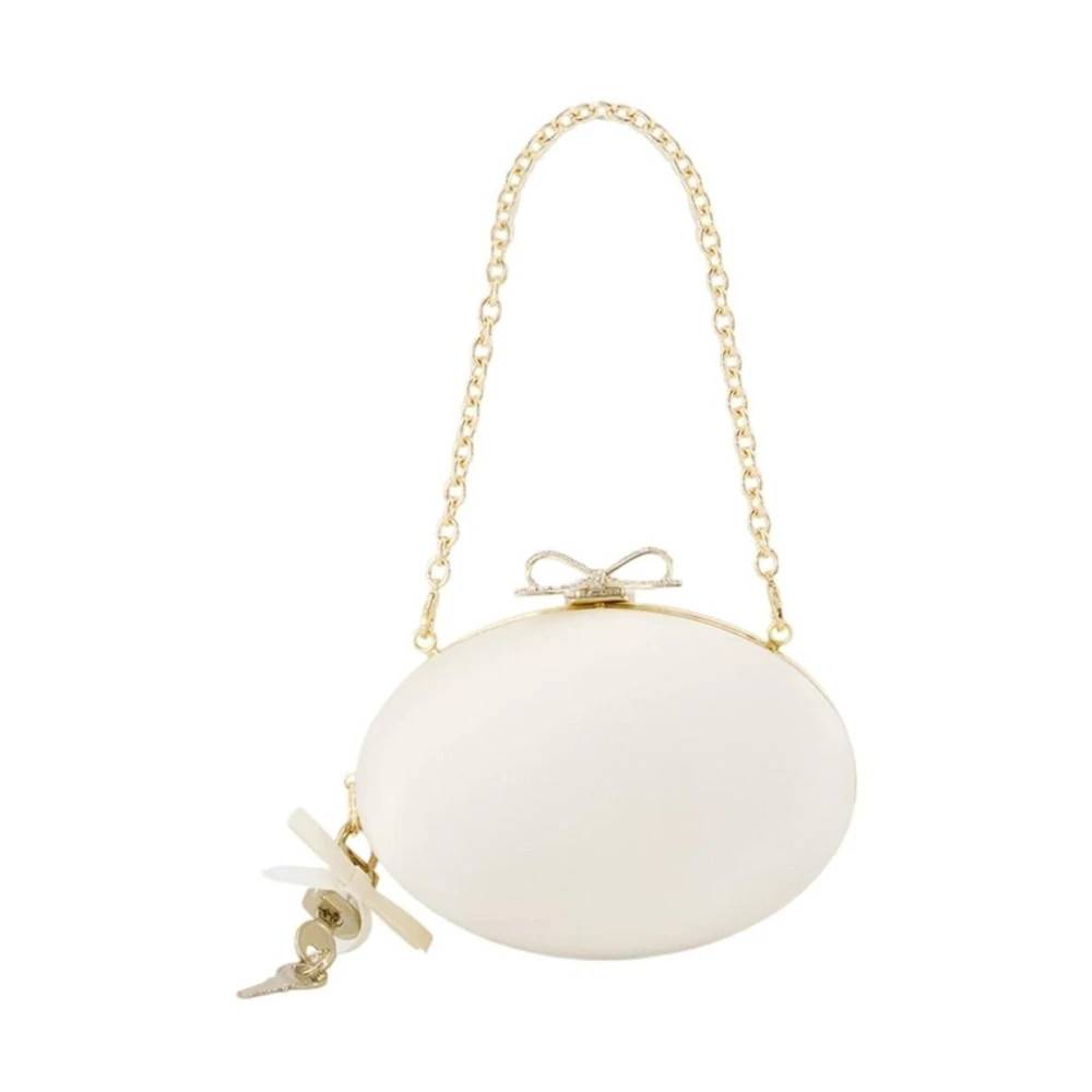 Self Portrait Embellished Bow Clutch Taske - Tasker - Dame - Beige - ONE SIZE - Uld