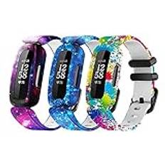 Tyeyober 3 st silikonarmband kompatibla med Fitbit Ace 3 barn klockband, för Fitbit Ace 3 färgglada klockarmband, ersättningsbandtillbehör för Fitbit Ace 3, 3 st