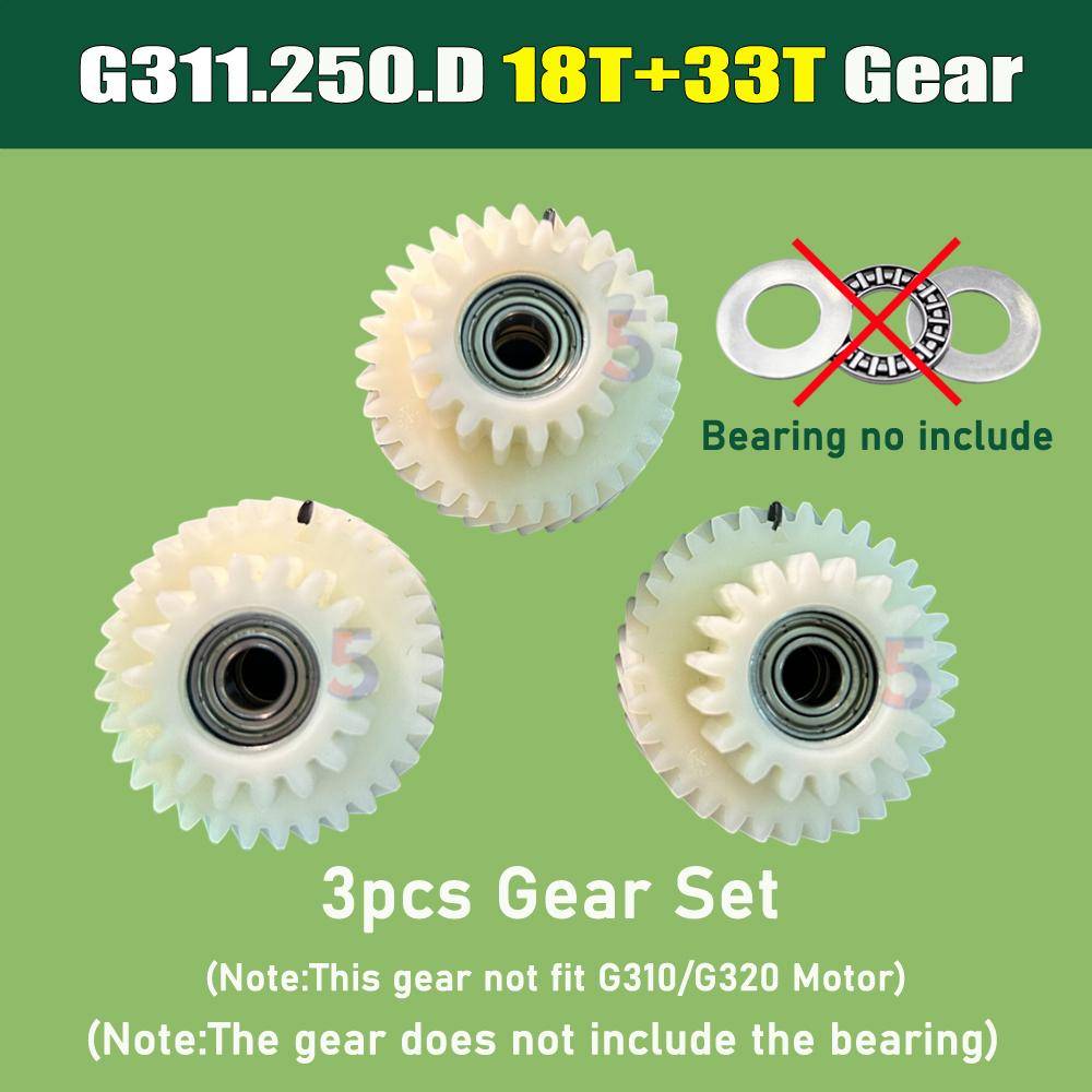 Nylonkugghjulsats För Bafang 8fun G311 250W Navmotor Reservdelar – 3 st Nylonkugghjul (18T+33T, Ingen lager) white