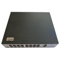 elarm 16-portars (+2 uplink) Gigabit switch med PoE