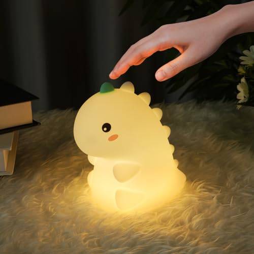 Ainiv LED nattlampa baby, dinosaurie silikon nattlampa USB-laddning