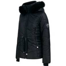 Coats / Jackets Featherington High Shine Quilted Hooded Puffer Jacket With Faux Fur Trim in Black / 12 - Tokyo Laundry - black