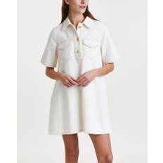 Ganni Dress Heavy Denim Mini 34 - Egret - 34
