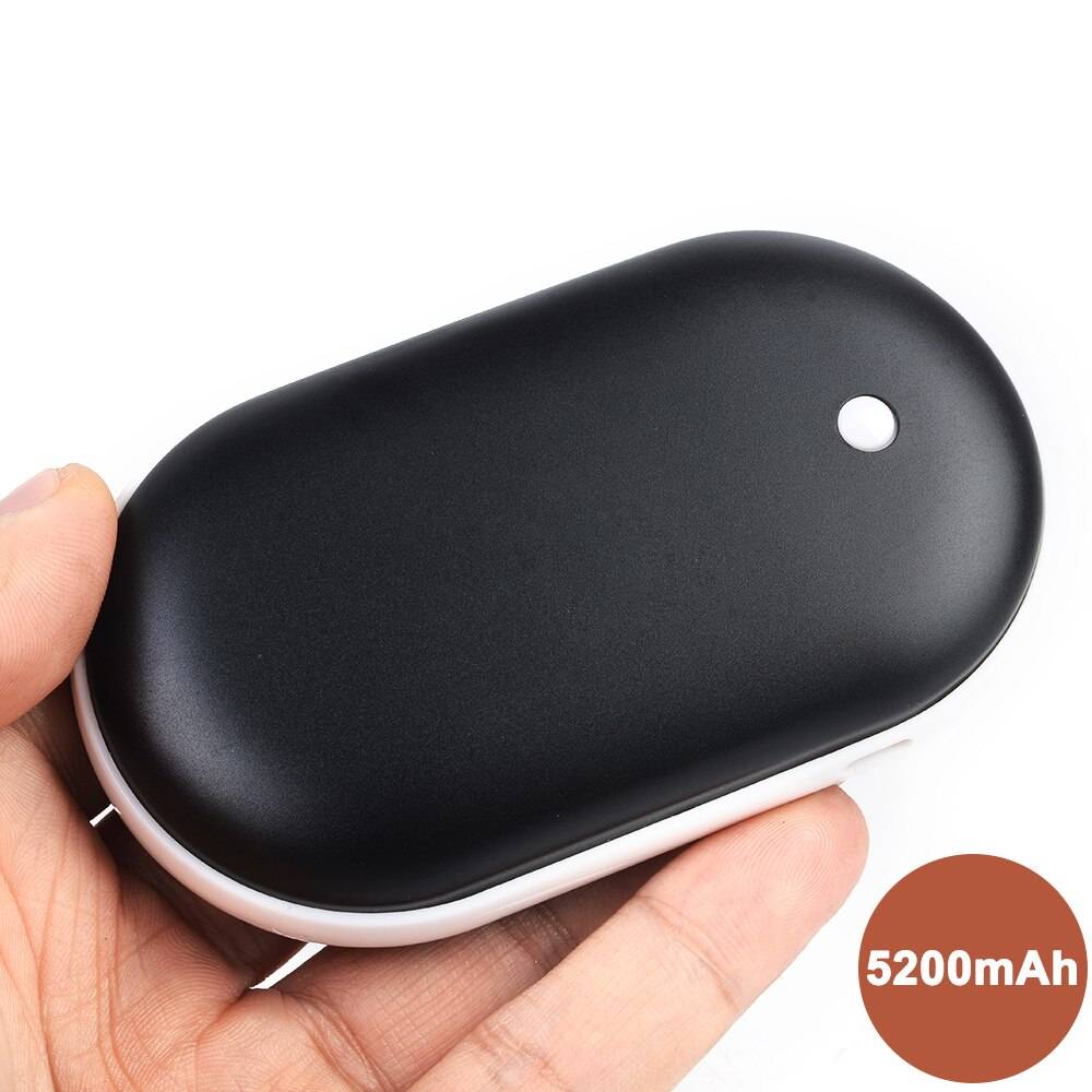 5200 mah usb uppladdningsbar elektrisk handvärmare vinter dubbelsidig uppvärmning mini 5 vpocket powerbank för vintern - G254131a