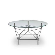 Eilersen - Spider Round Ø90 cm, Klarglas, Underrede Förkromad, 36 cm - Soffbord - Andreas Hansen - Silver,Transparent - Glas/Metall