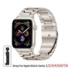 Rustfrit stål armbånd til Apple Watch Band 45mm Ultra 49mm 41mm 40mm 44mm metal armbånd til Iwatch Series 9 8 7 6 5 Starlight