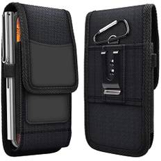 VERTIKAL Hüft Gürtel Tasche passend für Samsung Galaxy S25 S24 S23 S22 S21 S20 Ultra 5G S24+ S23+ A54 A34 A14 Z Fold 4 5 Gürteltasche Karabinerhaken Clip Schlaufe Seiten Quer Schutz Hülle Schwarz