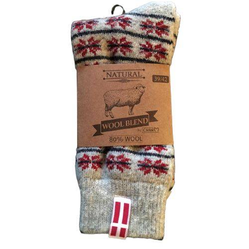 Charm - Ragsokker - Nr 22 M/Dansk Flag Af 80% Uld.