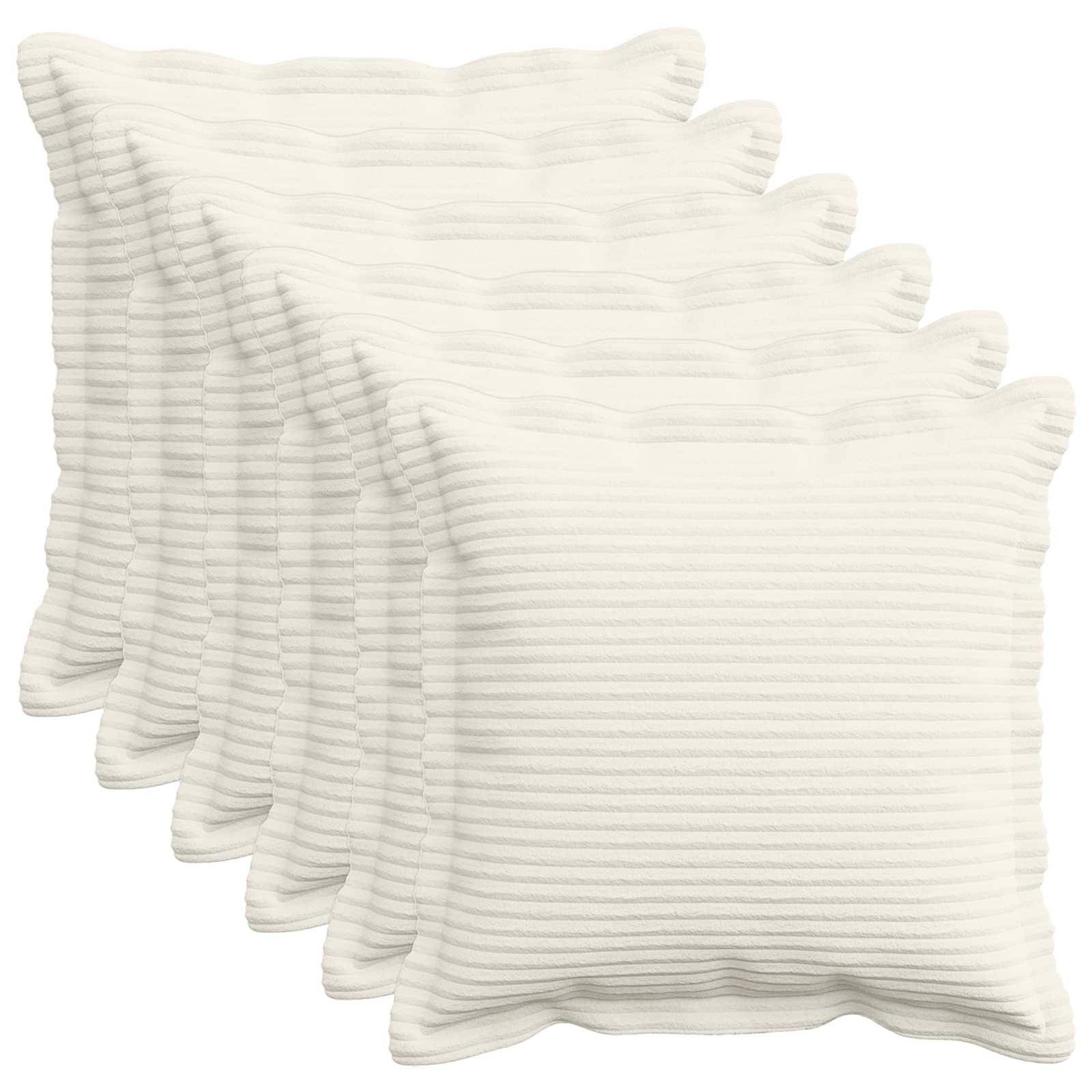 vidaXL Pudebetræk 6 stk. HOUTEN Cremefarvet 30 x 30 cm cordfløjl