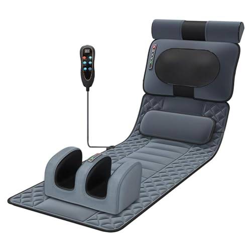 SJHDHDA Helkroppsmassage matta med värme, 9 växelmassage-/3 tidlägen shiatsu massagedyna för rygg nacke ländrygg ben fot, fotmassager hela kroppen vibration massagedyna i stor utsträckning