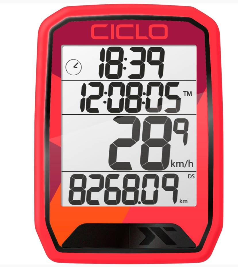 CICLOSPORT Cykelcomputer trådløs 205 Rød