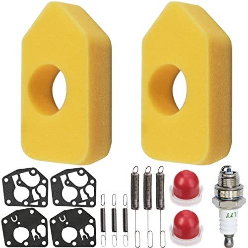 ZAMDOE 698369 Luftfilter 795083 495770 förgasarmembrantätning 691859 692211 varvtalsregulator fjäder primerlampa tändstift gräsklippare underhållssats för briggs och Stratton Classic Sprint