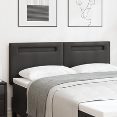 vidaXL Hovedgavl Enkel Design Sort 160 cm Faux Læder
