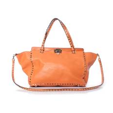 Valentino Vintage, Pre-owned, Dame, Orange, ONE SIZE, Pre-owned Rockstud Trapeze tote