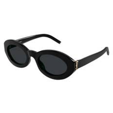 Saint Laurent, Accessoarer, unisex, Svart, M, Svart Bold Oval Solglasögon SL M136