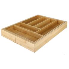 Besticklåda bambu, justerbar bredd, 33,2-56 x 46 x 6 cm