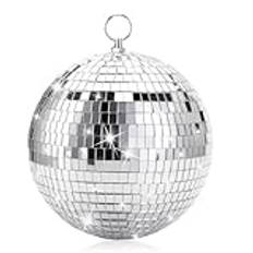 Discokulor 20 cm, 1 st spegelkula, silver hängande kula, liten spegelkula mini, silverspegelkulor, spegelkula att hänga upp, spegelboll, discokula dekoration, discokula för fest, klassisk discokula