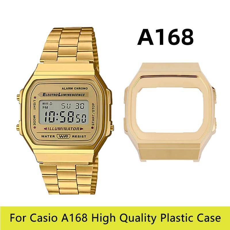För Casio A168-serien hårt gummihölje modifierat med högkvalitativt plastskal Klocktillbehör