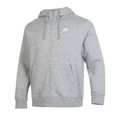Grå jacka herr AS M NSW CLUB HOODIE FZ BB sportkläder löpträning fitness stickad huvjacka BV2646-063 - tonad mörkgrå (L,M,S,XL,XXL)