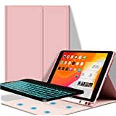 YGoal tangentbord skal för iPad Pro 11 2020, (QWERTY engelsk layout) ultratunn PU-läderfodral med avtagbart trådlöst tangentbord för iPad Pro 11 2020 surfplatta (BABYPINK)