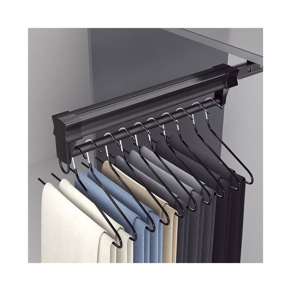 Top Mount Adjustable Wardrobe Clothing Rail Heavy Duty Pull-Out Closet Rod Wardrobe Hanger Rack Bar Slide White