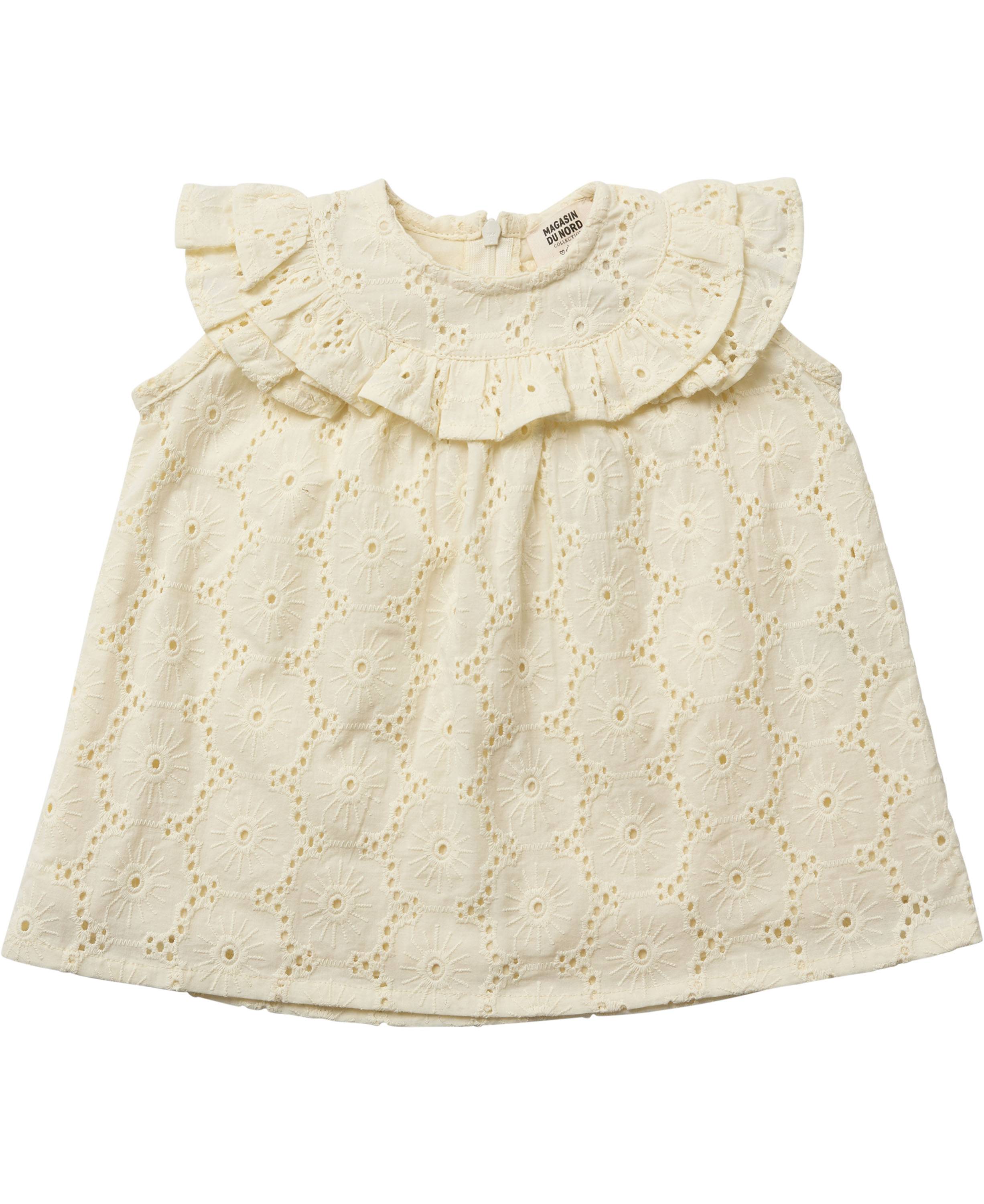 Magasin Floral Broderie Baby Dress Gots Str 68 Light Yellow Kjoler Bomuld.